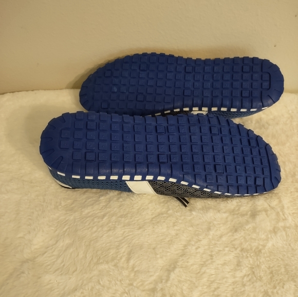 Juntu Men's Size 10.5 Loafers Blue Gray Driving Mesh Breathable Lace Up - Picture 8 of 10